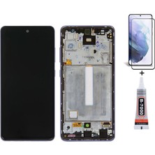 Yedcom Samsung A52 A525F Çıtalı MAVİ Uyumlu Ekran Lcd Dokunmatik B7000 15ML Yapıştırıcı ve Kırılmaz Cam ile beraber Yc