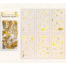 Limmy Vintage Sticker Natural Stiker Çıkartma Etiket 6'lı Set- Sarı Çiçekler