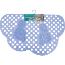 Renkliürün Ayak Temizleme Matı Kabartma Silikon Kaydırmaz Taban Duşakabin ve Banyo Matı (Açık Mavi)