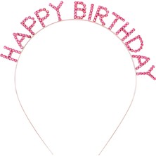 LTG Nova Pembe Kristal Taşlı Happy Birthday Taçı