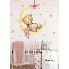 Wallhuman Ayda Uyuyan Kız Aycık Çocuk Odası Duvar Stickerı