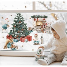 Wallhuman Yılbaşı-Yeniyıl Sincapları Çocuk Bebek Odası Sticker Seti , Yılbaşı Süsü Yeni Yıl Kış Konsepti