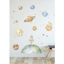Wallhuman Dış Uzay Çocuk Odası Duvar Stickerı