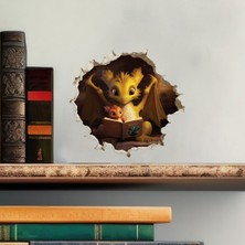 Wallhuman Duvar Deliğinde Yavru Ejderhalar Stickerı (3d Görünümlü)