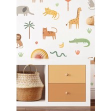 Wallhuman Minimal Hayvanlar Çocuk Odası Duvar Stickerı