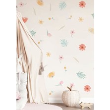 Wallhuman Renkli Çicekler Çocuk Odası Duvar Stickerı