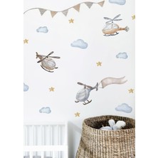 Wallhuman Helikopter Çocuk Odası Duvar Stickerı