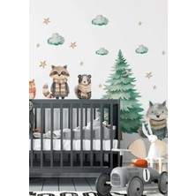 Wallhuman Gece Ormanları Çocuk Odası Duvar Stickerı