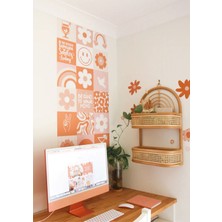 Wallhuman Bohem Kareler - Happy Smile Duvar Stickerı