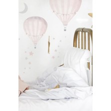 Wallhuman Pembe Sıcak Hava Balonları Duvar Stickerı