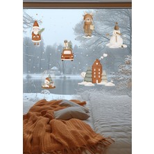 Wallhuman Yılbaşı-Noel Zamanı Çocuk Bebek Odası Sticker Seti , Yılbaşı Süsü Yeni Yıl Kış Konsepti