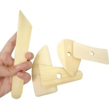 Storemax Renovon Ahşap ve Ahşap Saplı 9 Adet Seramik ve Doğal Kil Hamuru Delik Açma Oyma Şekil Verme El Alet Seti Heykeltrajlar Için Kil Hamuru Şekillendirme El Aleti Seti (Beyaz Kil)