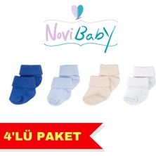 Novibaby 4'lü Bambu Bebek Çorap, Yenidoğan Bebek Çorabı, Kız Erkek Çocuk, Wz4