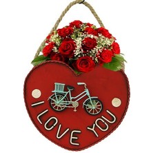 ZS Demir Dekoratif Metal Saksı Kalp Modeli Dekoratif Vintage Hediyelik