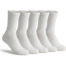 Lykos Erkek Beyaz Pamuklu Soket Boy Çorap 5’li Paket