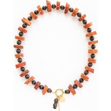 THEIA GemWorks Selpha – Ham Mercan, Ud Ağacı & Hematit Kolye