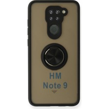 LTG Nova Note 9 Kılıf Montreal Yüzüklü Silikon Kapak - Siyah