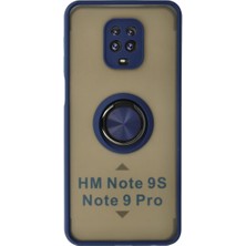 LTG Nova Note 9 Kılıf Montreal Yüzüklü Silikon Kapak - Lacivert