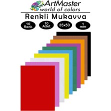 ArtMaster Renkli Mukavva 35X50 cm 10 Renk 1 Paket Renkli Sert Karton 1.0 mm Anasınıfı Hobi Etkinlik Okul Öncesi Proje