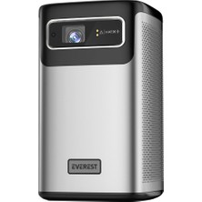 Everest PJ-DLP21, 180 LED Lümen, 4K Destekli, 1xtype-C, 1xhdmı, 1xusb, Wifi, Bluetooth, 30.000 Saat LED Ömrü, 2X5W Speaker, 8000MAH Batarya, Taşınabilir, Android 9.0, 4K Projeksiyon Cihazı