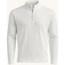 Classics Men Slim Fit Yarım Fermuar Dik Yaka Uzun Kol Erkek Triko - 7465