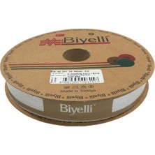 Karahanbey Biye Simli Katlı kg Gümüş 2 cm 25 Metre %50 Simli % 50 Polyester
