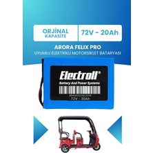 Electroll Arora Felıx Pro Uyumlu Batarya (Standart Kapasite) Lifepo4 72V 20AH Elektrikli Motorsiklet Bataryası