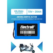 Electroll Arora Derya XLT48 Uyumlu Batarya (Standart Kapasite) Lifepo4 72V 20AH Elektrikli Motorsiklet Bataryası