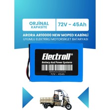 Electroll Arora AR10000 New Moped Kabinli Uyumlu Batarya (Standart Kapasite) Lifepo4 72V 45AH Elektrikli Motorsiklet Bataryası