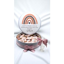 Popy Gift Chocolate Pudra Gökkuşağı Temalı Isme Özel Hoşgeldin Kız Bebek Hediyelik Çikolata