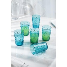 FRY Akrilik Aquamarin 6'lı Kısa Bardak & Su Meşrubat Kahve Yanı Bardağı 400 ml ( Cam Değildir )