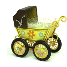 ZS Demir Dekoratif Metal Bebek Arabası Biblo Vintage Hediyelik