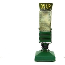 ZS Demir Dekoratif Metal Mikrofon Obje Biblo Vintage Hediyelik