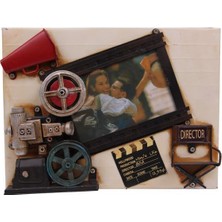ZS Demir Dekoratif Metal Çerçeve Sinema Temalı Vintage Hediyelik