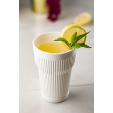 FRY Akrilik Beyaz 6'lı Uzun Bardak & Su Meşrubat Bardağı 400 ml ( Cam Değildir )