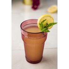 FRY Akrilik Mürdüm 6'lı Uzun Bardak & Su Meşrubat Bardağı 400 ml ( Cam Değildir )