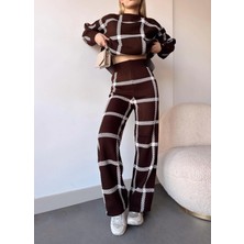 Zengezur Mall Drnds Ekoseli Triko Takım Kahvebeyaz (Beden: Standart)