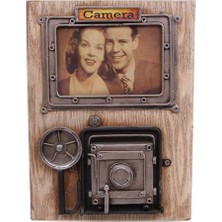 ZS Demir Dekoratif Metal Çerçeve Fotoğraf Makinesi Dekorlu Hediyelik
