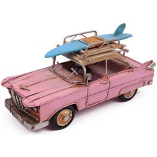 ZS Demir Dekoratif Metal Araba Çerçeveli Vintage Biblo Hediyelik