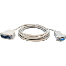 Evimdeyokyok Beek Yazıcı Kablosu, D-SUB25 - D-Sub9,  Erkek/dişi,  3 Metre, Vidalı, Bej Renkbeek Printer Connection Cable, D-SUB25 - D-Sub9,  M/f,  3m, Serial, Snap Hoods, Beige Color