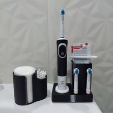 Rafine Studio 3D Banyo Düzenleyici Ikili Set – Pamuk & Kulak Çubuğu Organizer ve Elektrikli Diş Fırçası Standı