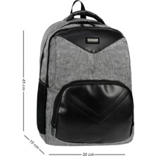 Pilelistore Keten Kumaş Full Astarlı Laptop Bölmeli Günlük Okul Sırt Çantası