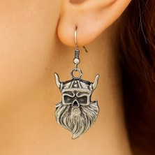 Fildişi Aksesuar Savaşçı Viking Şekilli Kadın Küpe Çift Adet Gümüş Kaplama El Yapımı Küpe