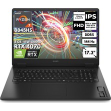 Hp Omen 17-DB0021NT Ryzen 7 8845HS 20-Gbddr5 4 Tbssd RTX4070 (8GB-115W-GDDR6) 17.3" 144Hz Fhd Windows 11 Home Gaming Laptop A44QSEAAT65