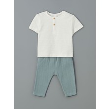 Lc Waikiki Yeni Sezon Düğmeli Erkek Bebek Tişört ve Tayt 2'li