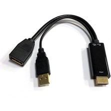 Evimdeyokyok Beek HDMI <-> Displayport (Dp++) Adaptör, HDMI Tip A Erkek Giriş,  Dp Dişi Çıkış, Dp 1.2, 4KX2K@30Hz Çözünürlük