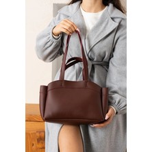 Rivina Asmira Bordo Mıknatıs Kapaklı Cüzdan Detaylı Kadın El Kol ve Omuz Çantası