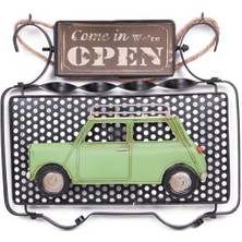 ZS Demir Dekoratif Metal Kapı Yazısı Araba Dekorlu Vintage Hediyelik