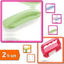 Hereveoyuncak Yumuşak Uçlu Çok Amaçlı Temizlik Halı Fırçası 2 Adet + Tırnak ve Yaka Fırçası - 2li Set J8M9W0