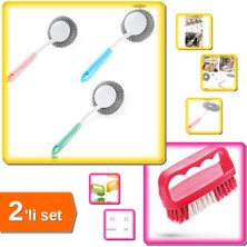 Hereveoyuncak Barbekü Mangal Temizleme Fırçası - Lavabo Fırçası + Tırnak ve Yaka Fırçası - 2li Set A9Q9A4